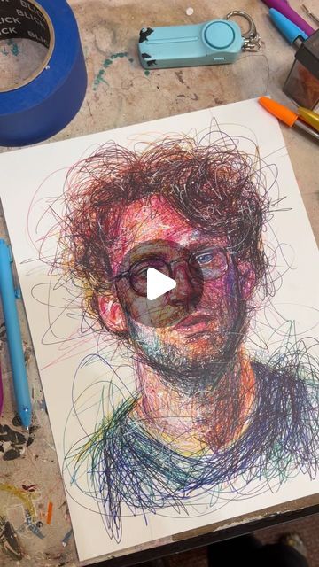 38K views · 6.3K likes | Cody James on Instagram: "Morning exercise✍️🦾😮‍💨  • • • •  #ballpointpenart #ballpointpendrawing #codyjamesny #artstudio_post #drawingprocessvideo #bicpens #sketchingtime #artportraits #pendrawingsketch #newyorkartists" Coloured Pens Art, Colour Pens Drawing, Colour Pen Art, Colour Pen Drawing, Colourful Sketches, Pen Portrait, Morning Exercise, Ballpoint Pen Art, Artist Study