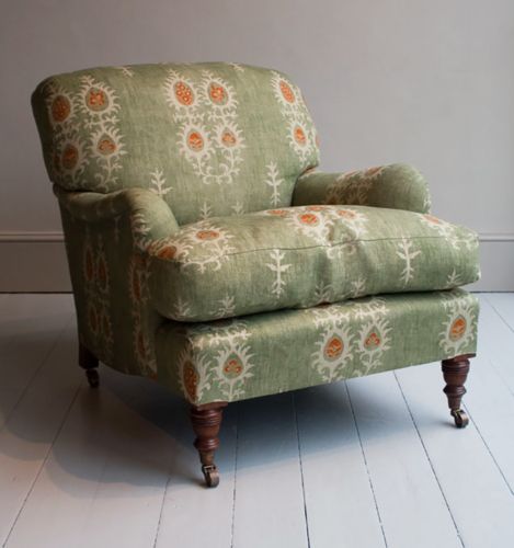 EASY ARMCHAIR with a 'P-ARM' - HOWE London Accent Chairs Patterned, Howe London, Upholstery Ideas, Classic Armchair, Arrangement Ideas, Reclining Armchair, Chair Upholstery, Arm Chairs Living Room, Upholstered Furniture