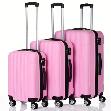 3 in 1 Multifunctional Large Capacity Traveling Storage - Temu Travel Luggage Set, Hardside Luggage Sets, Pink Luggage, Suitcase Storage, 3 Piece Luggage Set, Spinner Luggage Sets, Lightweight Luggage, Hardside Luggage, Spinner Suitcase