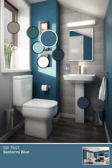 Love the color scheme Modern Bathroom Colours, Wc Decoration, Small Bathroom Paint, Small Bathroom Colors, Bathroom Color Schemes, Colors Schemes, Bathroom Paint Colors, Bathroom Color, House Furniture Design