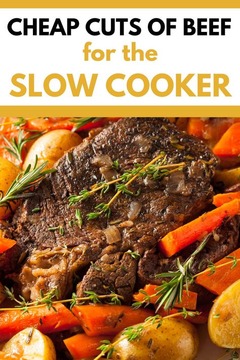 Save money by using cheap cuts of beef in the slow cooker. Learn how to best use inexpensive cuts of beef in your crock pot. Beef Shoulder Crock Pot Recipes, Brisket Slow Cooker, Beef Brisket Slow Cooker, Slow Cooker Brisket Recipes, Brisket Crock Pot, Brisket Seasoning, Red Wine Beef, English Mustard, Slow Cooker Brisket