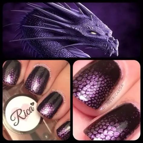 Green Waterspotted Dragon Skin • Shiny Scales • Giant Glitter Flecks • Dragon Eggs • Two Toned Scales in Purple and Blue • More ... Nail Palette, Fic Ideas, Cotton Candy Nails, Dragon Nails, Goth Nails, Trendy Nail, Acrylic Nail Art, Art Nails, Halloween Nail Art