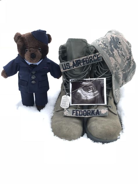 Military Pregnancy Announcement, Military Baby Announcement, Military Maternity Photos, Military Pregnancy, First Pregnancy Announcements, Military Baby, Baby Announcement To Husband, Unique Pregnancy Announcement, Fun Baby Announcement