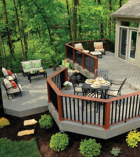 Multi Level Deck, Patio Deck Designs, Deck Designs Backyard, Deck Designs, Timber Deck, Deck Plans, Decks Backyard, Backyard Deck, Dream Backyard