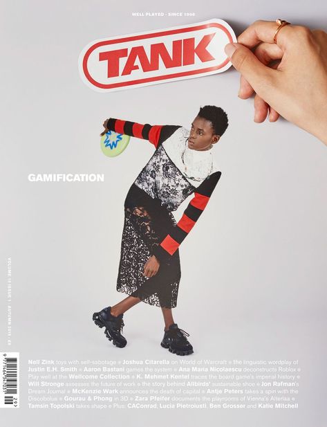 Tank Magazine Gamification Fall/Winter 2019 Cover (Tank Magazine) Tank Magazine Cover, Winnie Model, Tank Magazine, Wellcome Collection, A Thing Of Beauty, Magazine Layout Design, Editorial Layout, Cover Artwork, Magazine Layout