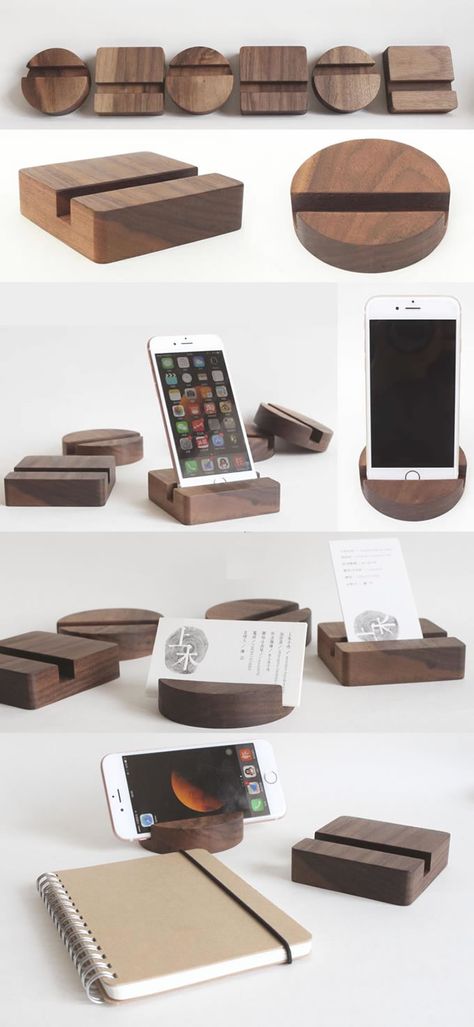 Phone Stands Wooden, Mobile Holder Wooden, Wooden Mobile Holder, Wood Cell Phone Holder Diy, Black Walnut Wood Projects, Mobile Stand Wooden, Wooden Phone Stand, Wood Phone Holder, Gadget Tecnologici