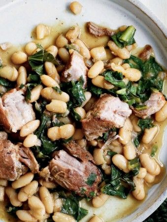 Pork And Cannellini Beans, Pork Shoulder And Beans, Italian Beans, Meat Entrees, Braised Pork Shoulder, Pork Shoulder Recipes, Navy Beans, Cleaner Eating, White Kidney Beans