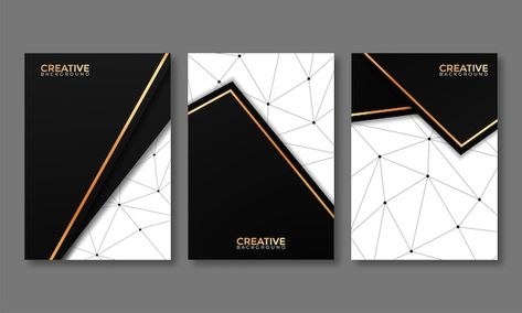 Free vector modern black and white cover... | Free Vector #Freepik #freevector #geometric-layout #business-book #business-layout #abstract-layout Black Book Cover Design, Book Cover Design Aesthetic, Black And White Book Cover, Cover Page Design Ideas, Notebook Cover Design Ideas, Notebook Cover Page, Geometric Layout, Business Layout, Portfolio Cover Design