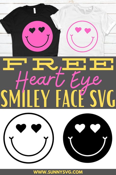 heart eye smiley face svg Eyes Svg Free, Smiley Face Svg Free, Cricut Smiley Face, Free Svg Websites, Cricut Images Free, Cricut Images Free Svg, Free Butterfly Svg, Smiley Face Clipart, Face Svg Free