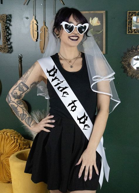 Bride to Be Custom Sash for Emo Punk Alternative Bachelorette Party, Emo Bachelorette gift, Rock n Roll Bride, Bride’s Farewell Tour Emo Night Bachelorette, Halloween Hen Do, Farewell Tour Bachelorette, Spooky Bachelorette Party Ideas, Dark Bachelorette Party, Emo Bride, Emo Bachelorette Party, Emo Bachelorette, Alternative Bachelorette Party