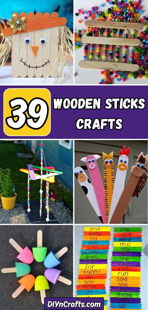 39 Wooden Sticks Crafts Wooden Sticks Crafts, Popsicle Stick Boat, Wind Chimes Kids, Wood Sticks Crafts, Popsicle Stick Catapult, Craft Stick Projects, Sticks Crafts, Paint Stick Crafts, Bus Crafts