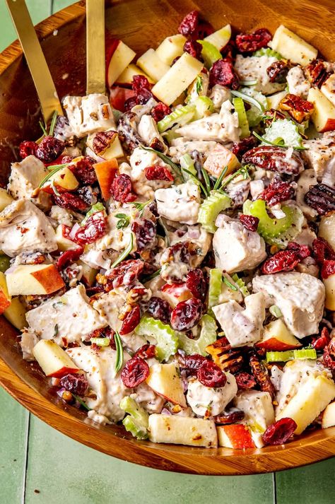 HARVEST CHICKEN SALAD WITH CRANBERRIES AND PECANS Fall Chicken Salad, Salad With Cranberries And Pecans, Chicken Salad With Cranberries, Cranberry Pecan Chicken Salad, Oven Roasted Chicken Breast, Salad With Cranberries, Cranberry Chicken Salad, Pecan Chicken Salads, Delicious Chicken Salad