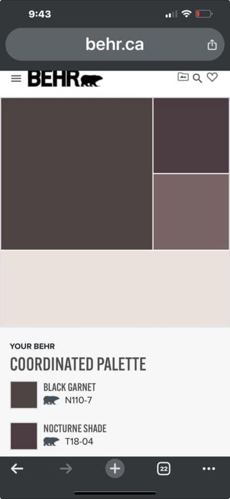 Starless Night Behr Paint Color Palettes, Nocturne Shade Behr, Behr Nocturne Shade, Nocturne Shade Color Palette, Dark Academia Behr Paint, Dark Academia Paint Colors Behr, Behr Dark Truffle, Nocturne Shade, Decorating Ideas