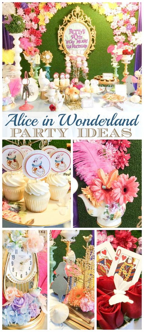 Wonderland Centerpiece Ideas, Alice In Wonderland Centerpiece Ideas, Alice In Wonderland Centerpiece, Alice In Wonderland Party Ideas, Wonderland Party Ideas, Ideas Birthday Party, Wedding Disney, Flower Birthday Party, Alice Tea Party