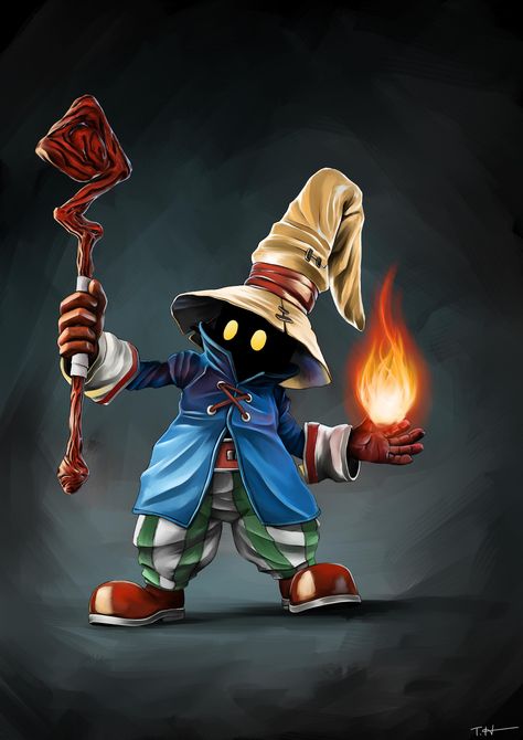 Vivi Ornitier, Final Fantasy Tattoo, Wizard Tattoo, Black Mage, Fantasy Wizard, Final Fantasy Ix, Final Fantasy Collection, Fire Emblem Characters, Fantasy Drawings