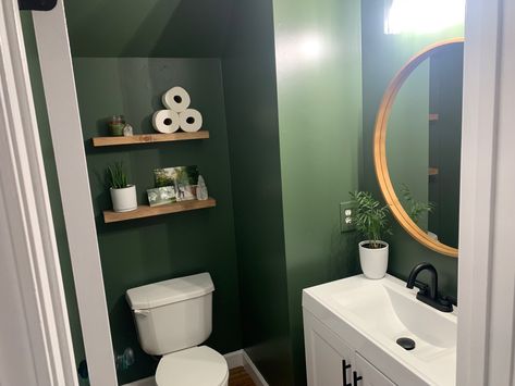 Modern Cloakroom Toilet, Green Cloakroom, Wc Ideas, Cloakroom Toilet, Holiday Ham, Downstairs Loo, Toilet Sink, Downstairs Toilet, Downstairs Bathroom