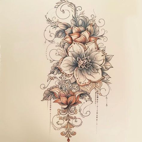 Lace Arm Sleeve Tattoo, Lace Half Sleeve Tattoo, Pretty Upper Arm Tattoos For Women, Witchcraft Flowers, Lace Tattoo Design Vintage, Floral Tattoo Stencil, Western Floral Tattoo, Lace Thigh Tattoos, Rose Gold Tattoo