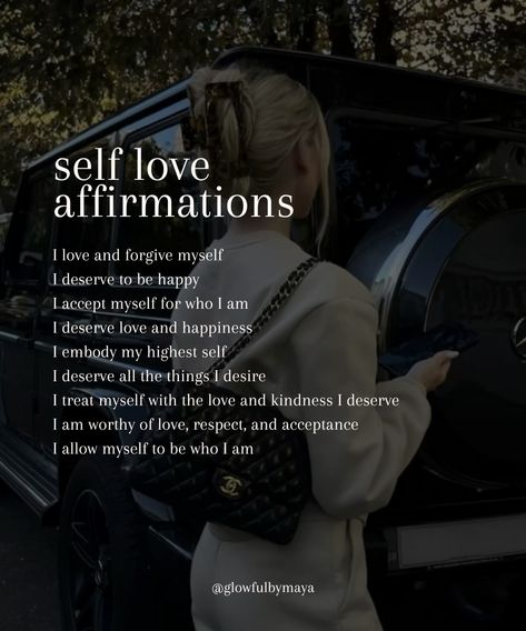 self love affirmations • affirmations for self love to embrace the journey to your highest self #selfcare #selfacceptance #abundance #lawofassumption #healingfromwithin #softlife #mindsetshifts #highestvibration #highestself • glowfulbymaya Positive Self Love Affirmation Quotes, Finding Love Affirmations, Self Love Affirmation Quotes, Love Affirmation, Improve Self Confidence, Highest Self, Self Love Club, Love Club, Embrace The Journey