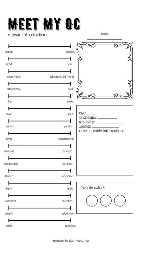 About Oc Template, Get To Know My Oc Template, About My Oc Template, Character Relationship Card, Character Sheet Template Writing, Welcome Home Oc Template, Character Cards Template, Meet My Oc Template, Character Planning Sheet