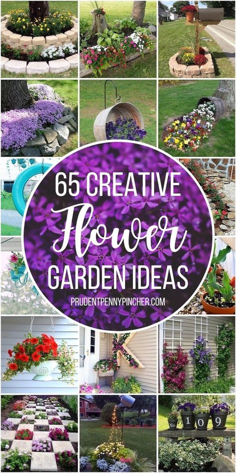 Redesign your outdoor space into a beautiful flower garden this spring with these DIY flower garden ideas. From container flower gardens to flower landscaping ideas, there are plenty of creative garden design ideas to choose from. There are DIY garden ideas for the front yard, patio, backyard and more. Diy Flower Garden Ideas, Diy Flower Garden, Garden Front Of House, Backyard Flowers Garden, Flower Garden Ideas, Backyard Flowers, Fleurs Diy, Flower Garden Design, Ideas Backyard