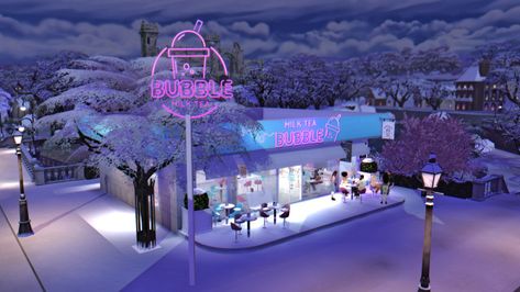 Sims 4 Bubble Tea, Place To Study, Bubble Boba, Nice Family, Boba Milk Tea, Tea Lounge, Bubble Tea Shop, Boba Milk, Boba Tea