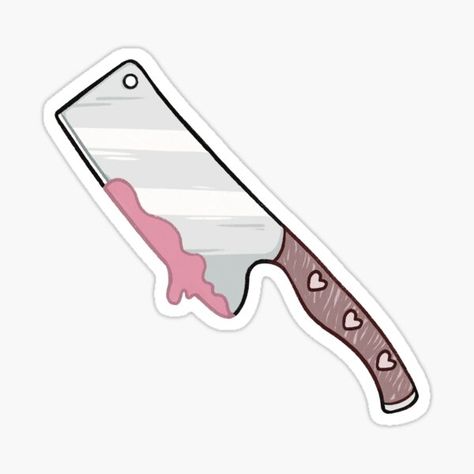 "Butcher knife" Sticker for Sale by Chimerah Hanssen Knife Sticker, Butcher Knife, Sticker Cute, Heart Stickers, Halloween Stickers, Chef Knife, Cute Stickers, Science Poster, Sticker Design