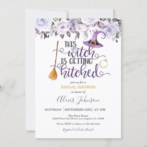 This Witch is Getting Hitched Bridal Shower Invitation  Zazzle This Witch Is Getting Hitched Party, This Witch Is Getting Hitched, Elegant Goth, Bridal Cookies, Nature Witch, Getting Hitched, Bridal Shower Theme, Bridal Shower Invitation, Bridal Showers