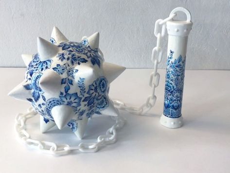 Delft Blue Morning Star Hand-painted and sculpted by me :) #sculpture #art #contemporaryart #artparis #artparisartfair #artparis2019… Helena Hauss, Dimensional Artwork, To Be A Woman, Colossal Art, White China, Painting Process, French Artists, Pen Drawing, Art Plastique