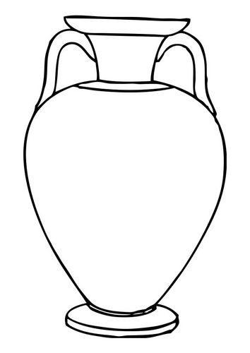 Dibujo para colorear ánfora Greek Vase Art, Vase Outline, Vases Arrangements, Greek Amphora, Ancient Greece Art, Copper Vases, Imperiul Roman, Greek Crafts, Vases Ideas