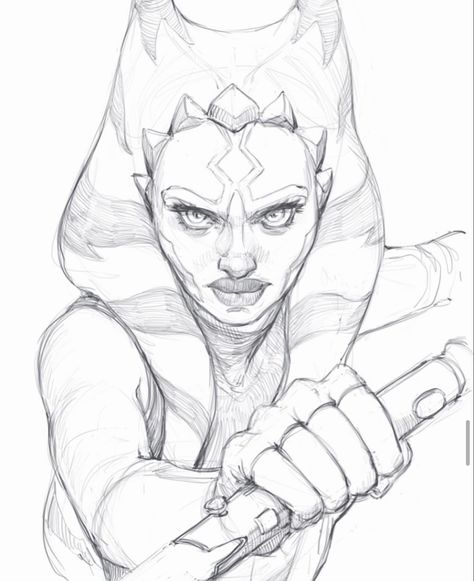 Ahsoka Tano Star Wars Fan Art Ahsoka, Ahsoka Tano Sketch, Ahsoka Tano Art Sketch, Ashoka Drawing, Ahsoka Symbol, Ahsoka Sketch, Ashoka Art, Ashoka Tano Fanart, Ahsoka Tano Drawing