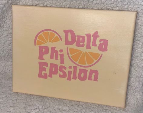 Beach Sorority Canvas, Alpha Phi Painting Canvas, Simple Sorority Canvas, Sorority Canvas Paintings Simple, Cute Sorority Paintings, Canvas Painting Ideas Sorority, Sorority Artwork, Dphie Canvases, Aoii Paintings