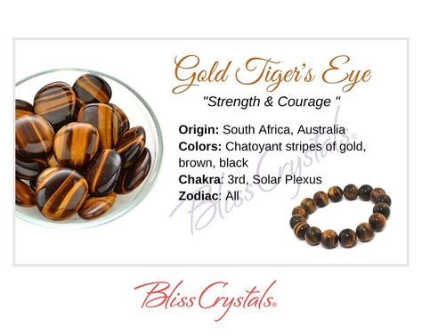 Tiger's Eye Crystal, Crystal Information, Tigers Eye Crystal, Rocks And Fossils, Gold Tiger Eye, Zodiac Stones, Tiger Eye Crystal, Crystals Healing Properties, Medicine Bag