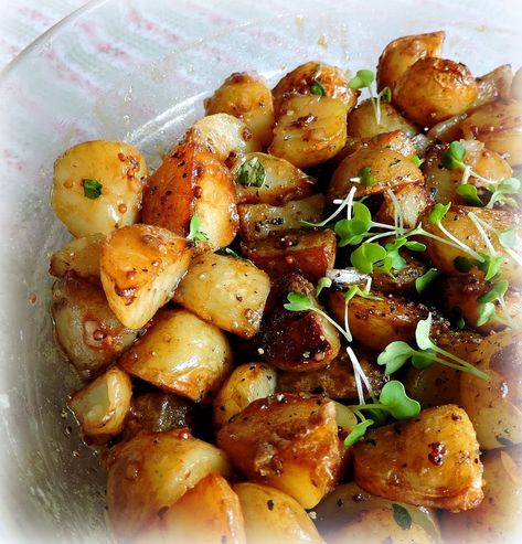 Fried Potato Salad | The English Kitchen Fried Potato Salad, Home Fried Potatoes, Deep Fried Potatoes, Stuffed Baked Potatoes, Leftover Potatoes, Fried Potato, Honey Mustard Vinaigrette, Bacon Fries, Raw Potato