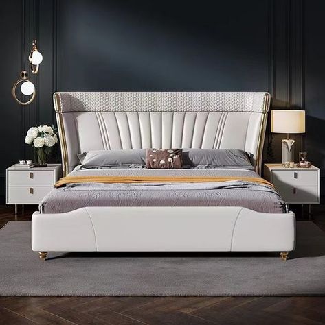 Hotel Bed Design, Room Painting Ideas Aesthetic, Make A Padded Headboard, Luxury Wooden Bed, Rooms Aesthetic, Solid Wood Bedroom Furniture, Bed Back Design, Head Boards, Box Bed Design