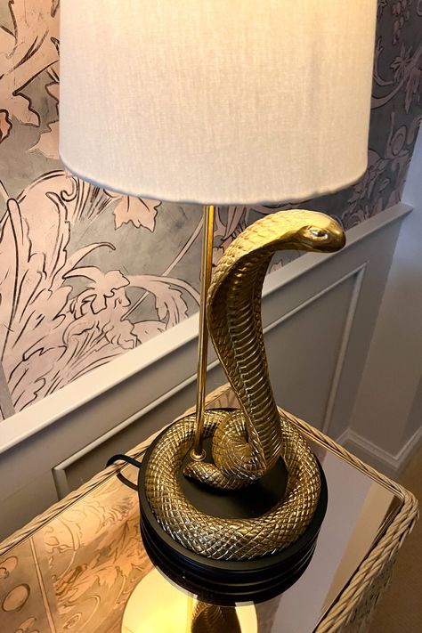 Gold Snake Decor, Snake Bedroom, Snake Mirror, Professor Office, Snake Lamp, Pirate House, Glam Room Decor, Snake Decor, Quirky Furniture