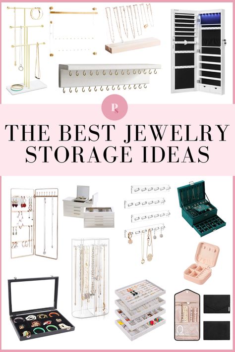 How to Organize Jewelry - 15 Jewelry Storage Ideas Where To Store Jewelry, Kids Jewelry Organizer, How To Organize Your Jewelry Diy Ideas, Best Way To Organize Jewelry, Necklaces Organization Ideas, Best Jewelry Organizer, Cute Ways To Store Jewelry, Ways To Organize Jewelry, Jewlwey Organizer