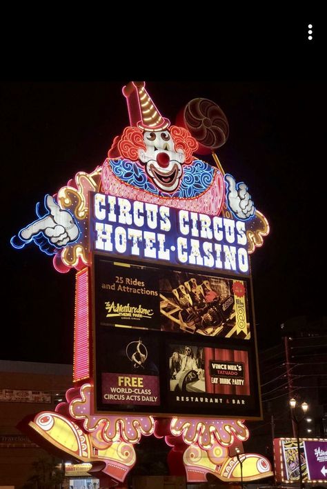 60s Casino, Circus Circus Las Vegas, Circus Acts, Circus Circus, Party Drinks, Yearbook, Theme Park, Circus, Las Vegas