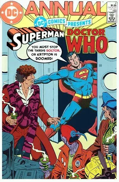 Doctor Who, Superman Doctor Who Crossover, Doctor Who Comics, Dc Comics Collection, Superman And Spiderman, 4th Doctor, Classic Doctor Who, Geek Squad, Doctor Who Art, Star Trek Original