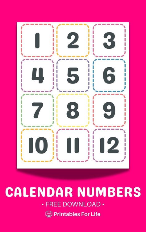 Bright and bold printable numbers 1-31 perfect for calendar math, counting, patterning and more. Ideal for classroom number activities. Printable Calendar Numbers, Free Lesson Planner, Countdown Calendar Printable, Teacher Calendar, Weekly Lesson Plan Template, Teacher Lesson Planner, Calendar Math, Handwriting Paper, Birthday Tracker