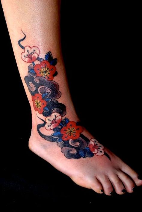 japanese feet by pepe tattooing, italy Ankle Foot Tattoo, Tattoo Ankle, Girls With Sleeve Tattoos, Ankle Tattoos, Anklet Tattoos, Foot Tattoos For Women, Mens Shoulder Tattoo, Tattoo Quotes For Women, Feather Tattoos