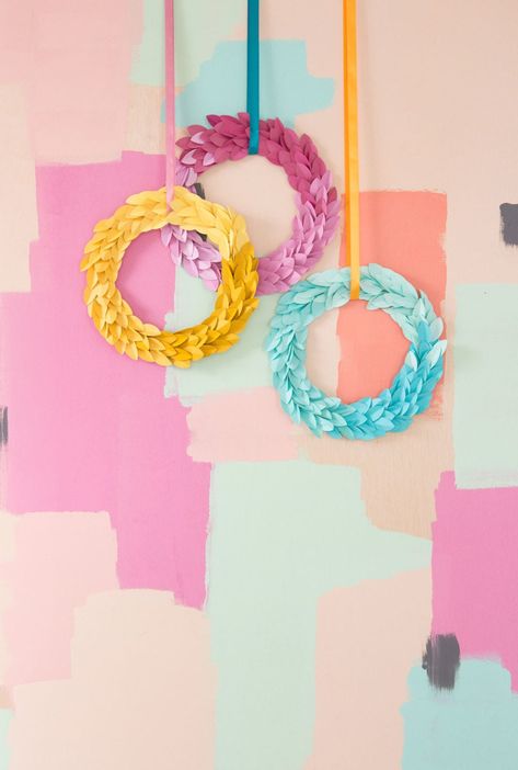 Paper | Damask Love Paper Leaf Wreath, Bright Branding, Paper Wreaths, Paper Leaf, Card Stock Paper, Color Mood, Easter Wreath Diy, Crafty Fox, Paper Decor