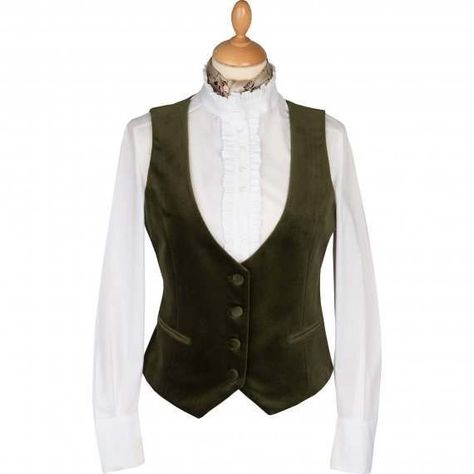 Velvet Waistcoat Woman, Velvet Vest Women, Green Velvet Clothes, Sewing Gowns, Green Waistcoat, Victorian Vest, Velvet Waistcoat, Ladies Waistcoat, Thrift Board