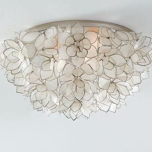 Lighting - Capiz Oversized Flushmount | Pottery Barn - capiz shell flushmount, capiz shell flush mount, petal shaped capiz flush mount, Affordable Bedroom Furniture, Capiz Shell, Bedroom Furniture For Sale, Flush Mount Lighting, Bedroom Lighting, Flush Mount Ceiling, Kitchen Lighting, Ceiling Fixtures, Home Lighting