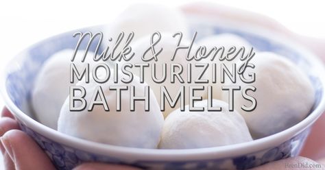 Homemade bath melts are the perfect way to soothe itchy skin while you soak. Get the easy recipe and learn why milk and honey are wonderful natural body care ingredients. All natural body care. Non-toxic bath and beauty. DIY bath bombs for bridal shower. Homemade bath bombs for Mother’s Day. Homemade Bath Melts, Milk And Honey Bath, Milk Bath Recipe, Bath Soak Recipe, Honey Bath, Medical Tips, Coconut Milk Bath, Easy Homemade Gifts, Moisturizing Bath