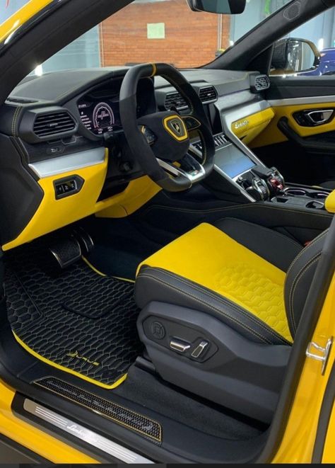 Yellow Car Interior, Lamborghini Urus Interior, Urus Lamborghini, Chevy Duramax, Top Luxury Cars, Lamborghini Urus, Luxury Car Interior, Luxurious Cars, Lux Cars