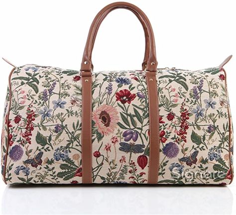 Amazon.com | Signare Tapestry Large Duffle Bag Overnight Bags Weekend Bag for Women with Morning Garden Design (BHOLD-MGD) | Carry-Ons Morning Garden, Travel Duffle Bag, Bags For Teens, Carpet Bag, Overnight Bags, Travel Duffle, Duffle Bag Travel, Duffel Bag Travel, Luggage Bag