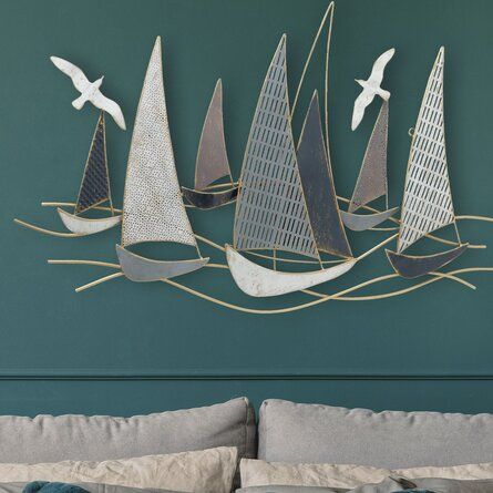 Boat Wall Decor, Sailboat Wall Decor, Sailing Decor, Ocean Room, Boat Wall Art, Sailboat Art, Group Of Seven, Boat Wall, Seaside Decor