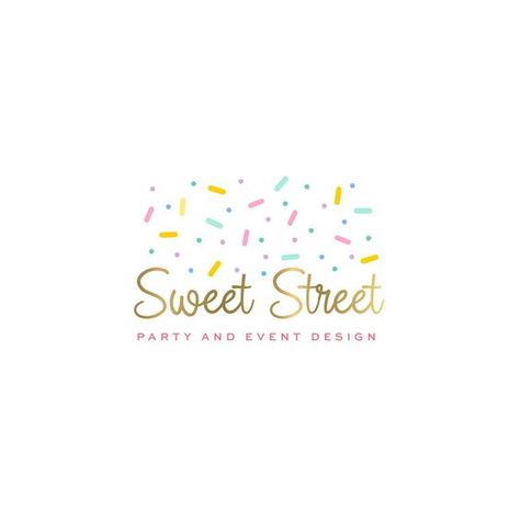 Confetti Logo - Dessert Logo - Events Logo Design - Party Logo Design - Event Planner Logo - Cake Logo Design - Bakery Logo and Branding Event Organizer Logo, Events Logo Design, Party Logo Design, Logo Dessert, Logo Design Event, Events Logo, Dessert Logo, Event Planner Logo, Balloon Logo