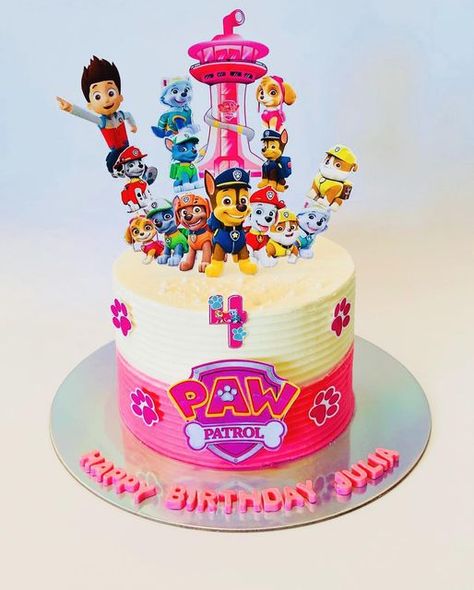 Eli on Instagram: "Paw Patrol Birthday Cake 😍😍😍  #pawpatrol #pawpatrolcake #pawpatrolbirthday #pawpatrolgirlcake #customcake #customcakes #birthdaycake #birthdaycakeideas #guelphcakes #guelphontario #pastry #pastryguelph #bakery #bakeryelove" Paw Patrol Cakes For A Girl, Paw Patrol Cake For A Girl, Paw Patrol Girl Birthday Cake, Girls 4th Birthday Cake, Girl Paw Patrol Cake, Paw Patrol Girl Cake, Birthday Cake Paw Patrol, Paw Patrol Birthday Cake Girl, Paw Patrol Torte