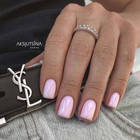 Pale Pink Biab Nails, Pink Tip Nails, Baby Pink Nails, Simple Gel Nails, Pointed Nails, Minimal Nails, Casual Nails, Classy Acrylic Nails, Classic Nails